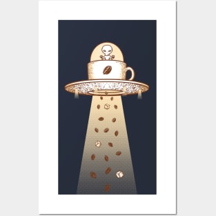 UFO Coffee Beans Posters and Art